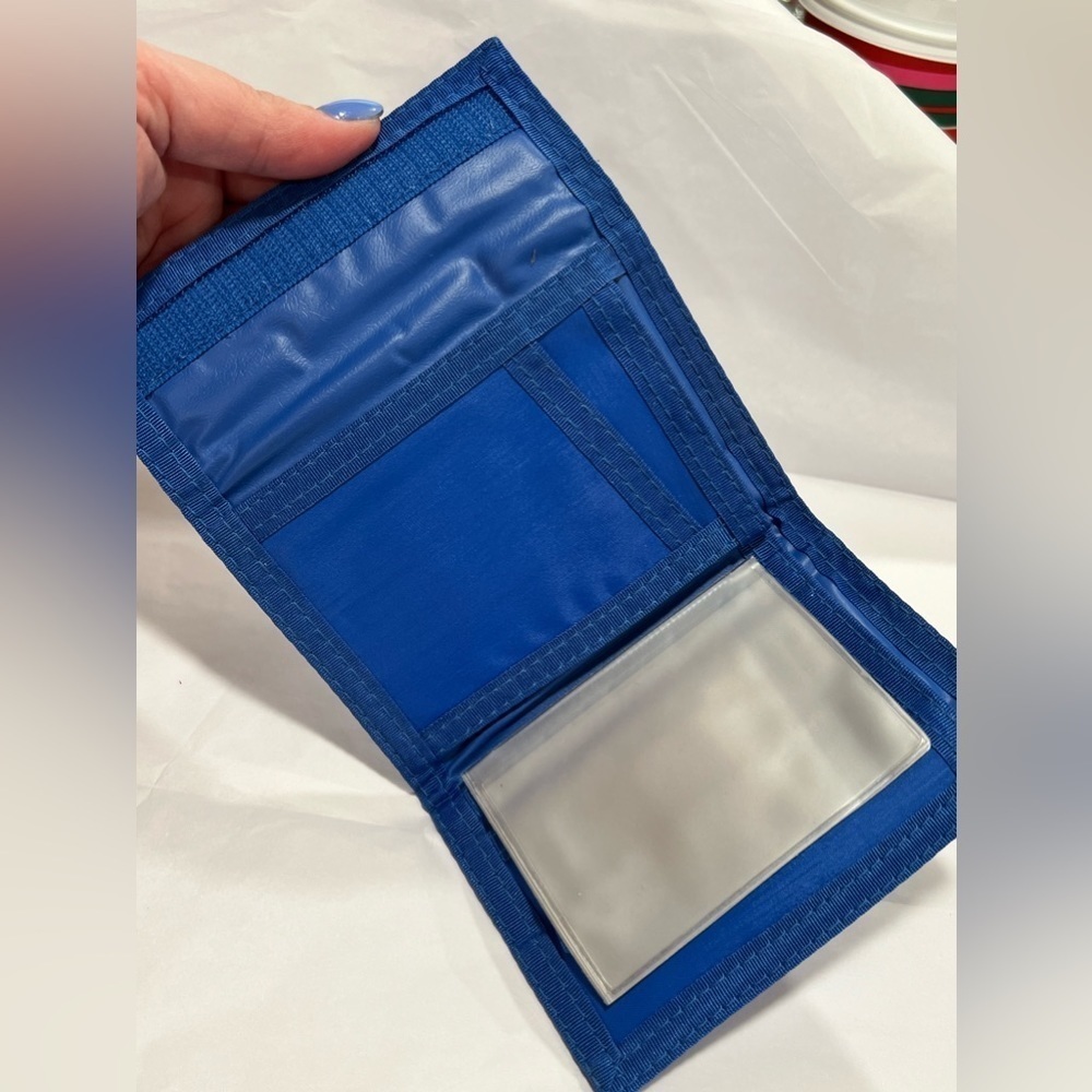 Vintage 1980’s Coca-Cola RARE BLUE Wave Tri-Fold Velcro Wallet Coke Classic - Picture 6 of 8